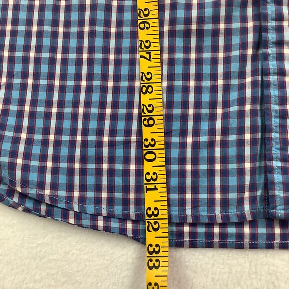 Tommy Hilfiger Men’s XL Plaid Shirt Button Up Down Long Sleeves Blue Classic Fit - Picture 12 of 16